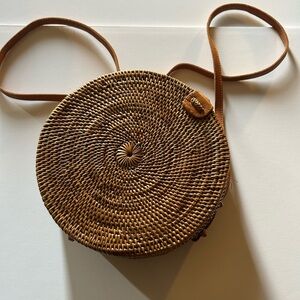 Studio Collection handwoven rattan circular bali bag